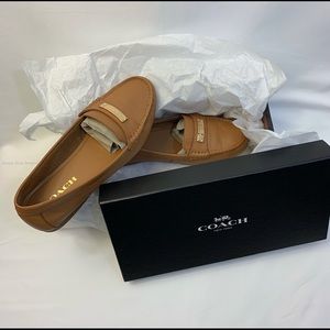 NIB COACH Fredrica Leather Loafers in Ginger/Tan
